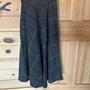 Gray Asymmetrical A-Line Midi Skirt for Work